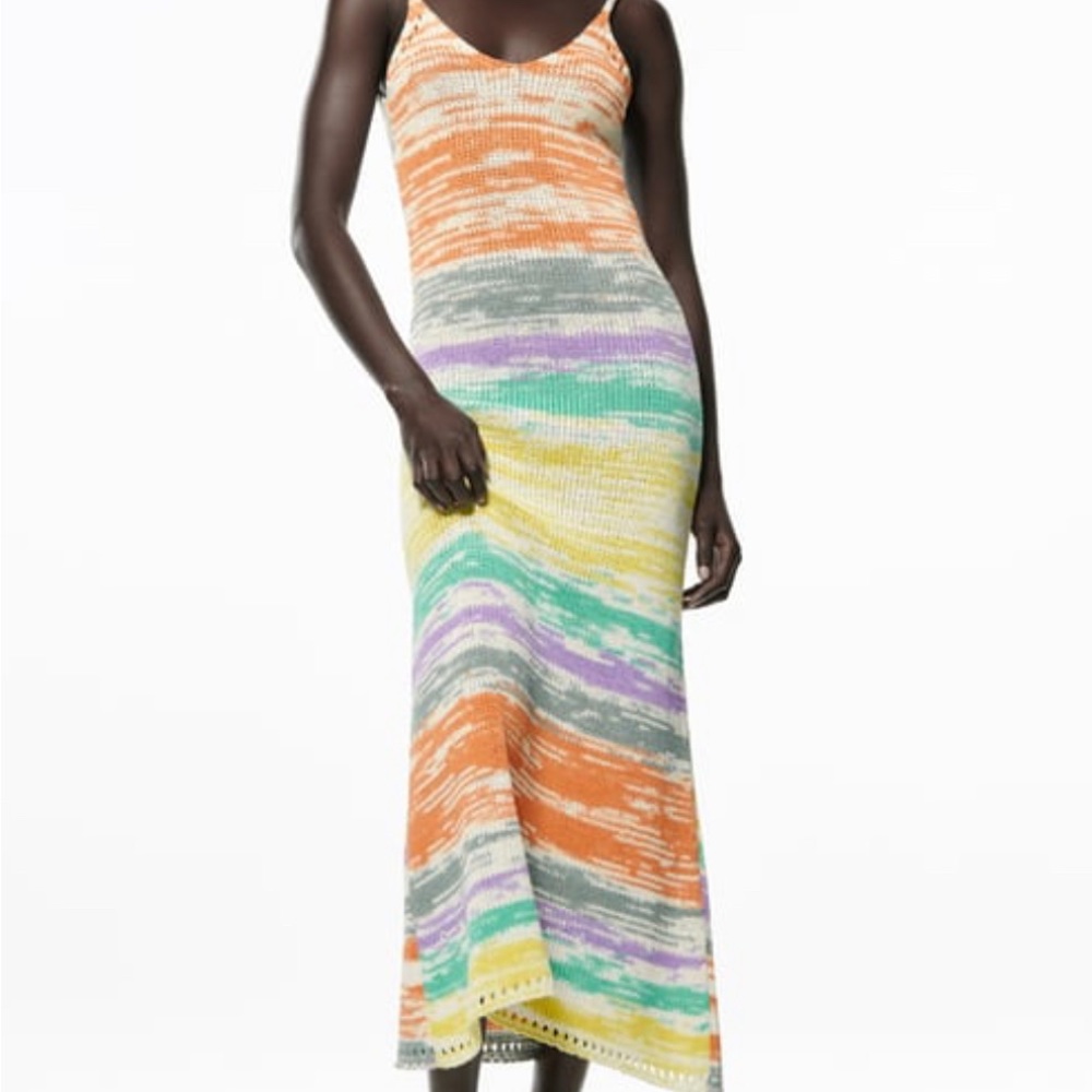 Maxi colorful knit dress